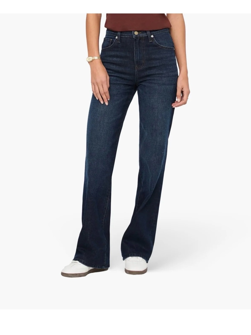 DU/ER High-Rise Wide-Leg Jeans in Dark Indigo
